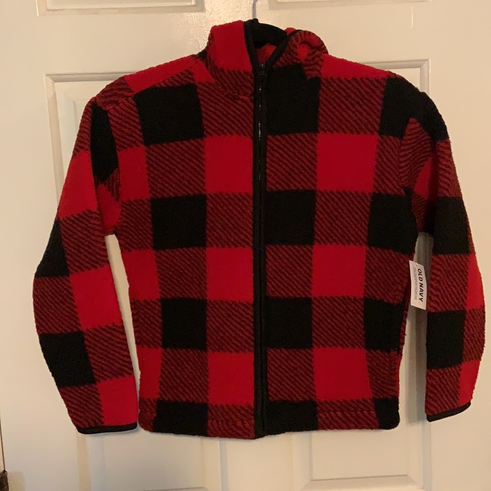 NWT Old Navy Buffalo Plaid Hooded Fleece Zip